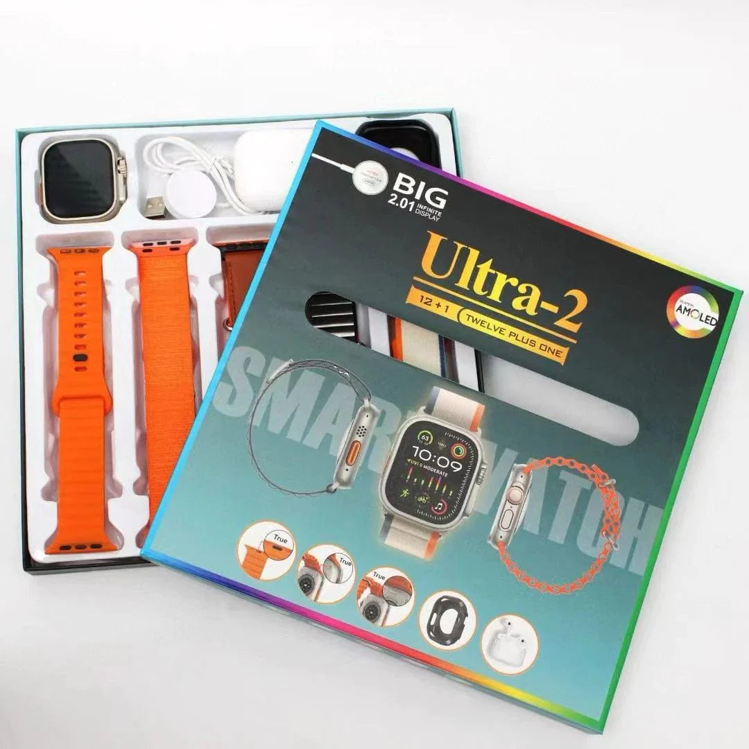 Ultra-2(12+1) watch with earpods second generation and 10 different straps