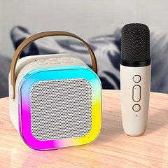 Portable Bluetooth Speaker with Microphone and LED Lights